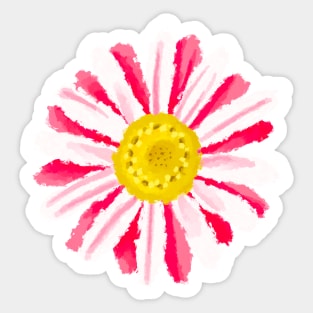 Red Summer Daisy Sticker